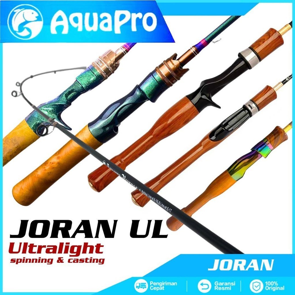 Joran Pancing Spinning & Casting Rod Fishing Jigging Lure Super Lentur Action Ultralight Solid Carbo