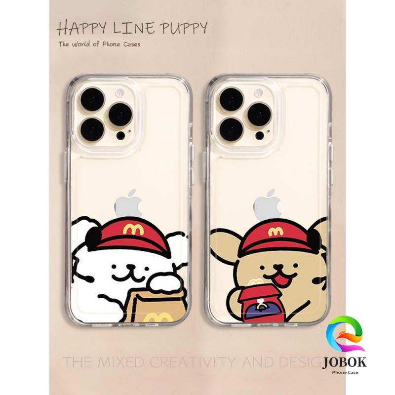 Casing Iphone Couple Cute Mcd  Case Bening Clear Case Iphone 13 12 11 PRO MAX 14 15 PLUS XS XR 6+ 7+