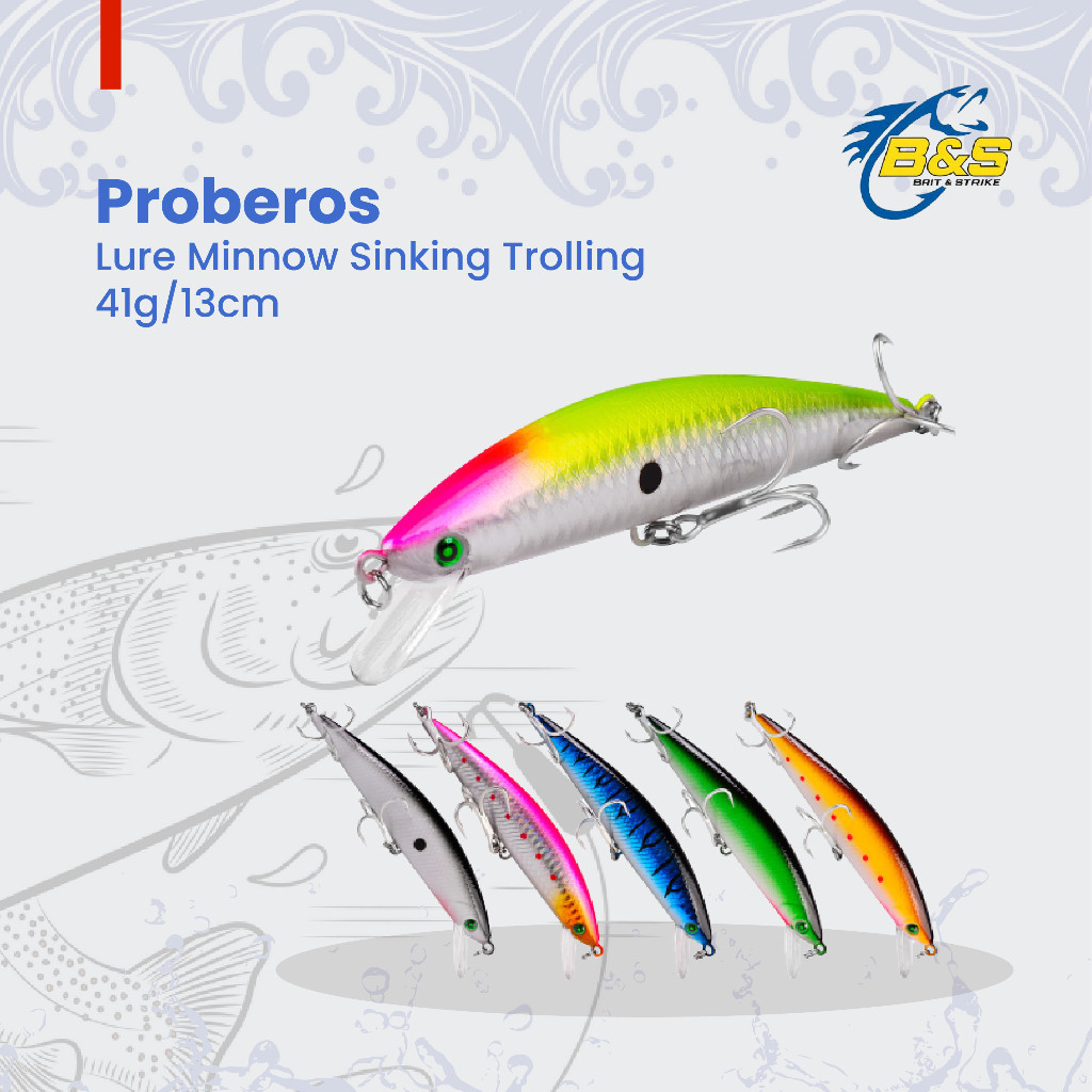 PROBEROS Lure Minnow sinking 41g/13cm Umpan pancing Casting / trolling MN142