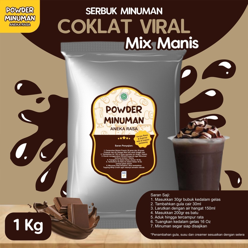 

Bubuk Minuman Rasa Coklat Viral Mix Manis Bubuk Minuman Kekinian Coklat Mix Manis 1Kg Pjg Umr Instan