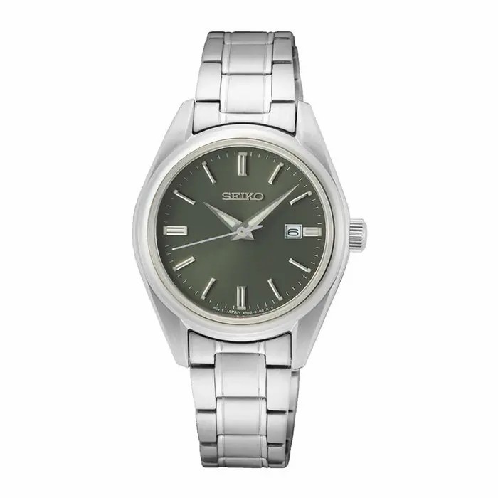 Jam Tangan Wanita Seiko SUR533P1 SUR533 Olive Quartz Sapphire Original Jam tangan Cantik