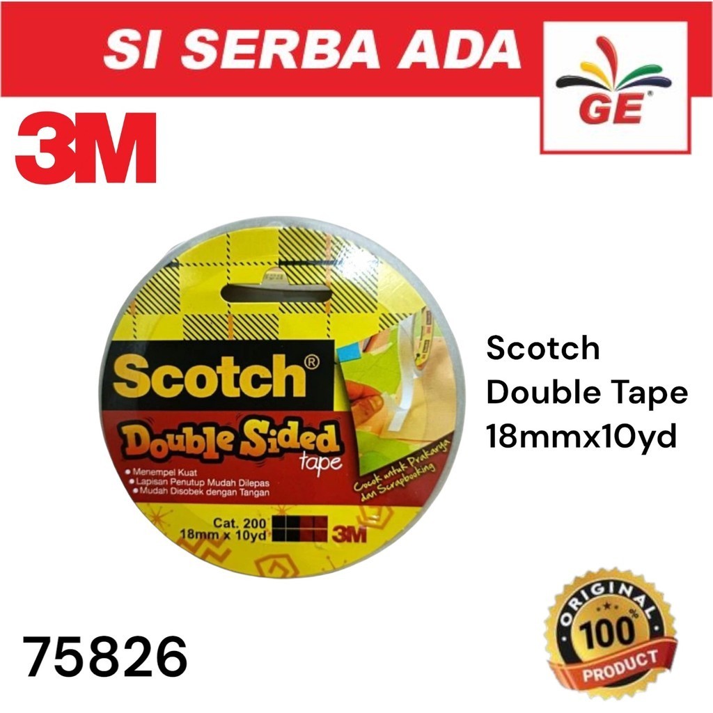 

3M Isolasi Double Tape Ukuran 18mm x 10yd 75826