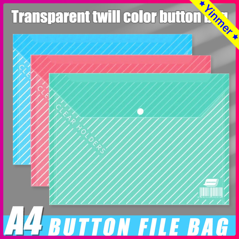 

COD✨Tas File Diagonal Transparan Tas Gesper Warna-warni Tas File Data Set 3 Potong-Yinmer