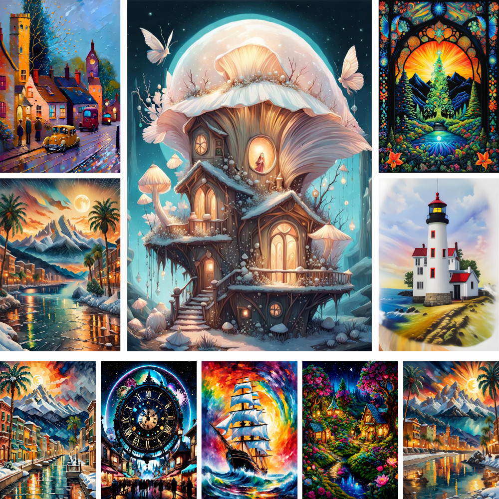 

Landscape Fantasy Painting By Numbers 40x50 Oil Paint Custom Crafts Kits For Adults Home Decor Child's Gift Wholesale 2023 HOT