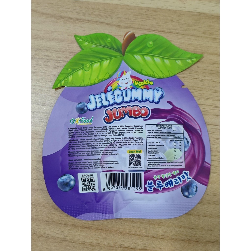 

bGF [BOX ISI 24] Kiokio Jelegummy Jumbo Chewy Konjac Bluberry 35gr