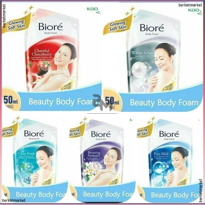 Biore Body Foam Wash Sabun Mandi Cair Cair. Refill Botol Guard 450ml 100ml 250ml 400ml 500ml 550ml 8