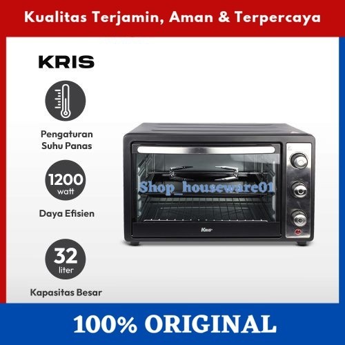 Kris 32 Ltr Oven Toaster 1200 Watt - Hitam/Oven Toaster