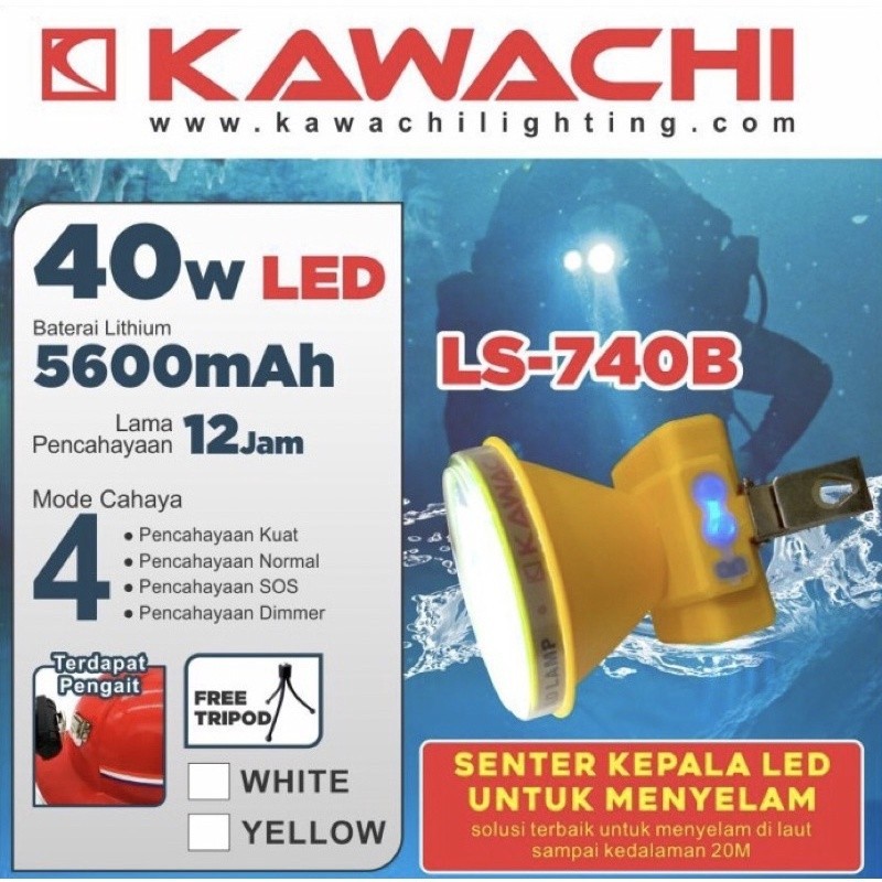 Senter Kepala Kawachi 40 Watt LS-740B Selam