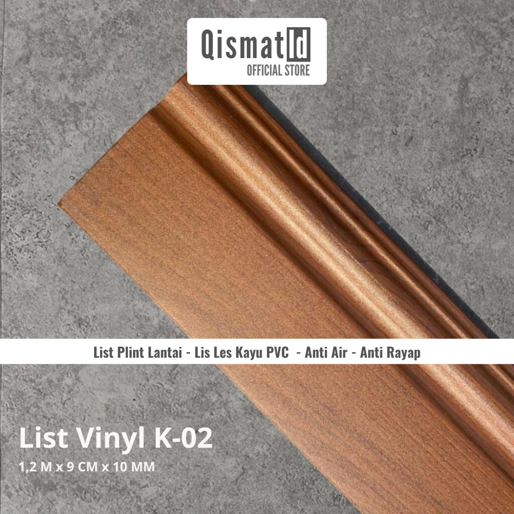 [8 Varian] List Plint Lantai Lis Les Kayu PVC Anti Air Anti Rayap 1,2 m dengan lebar 9 cm Vinyl Lami