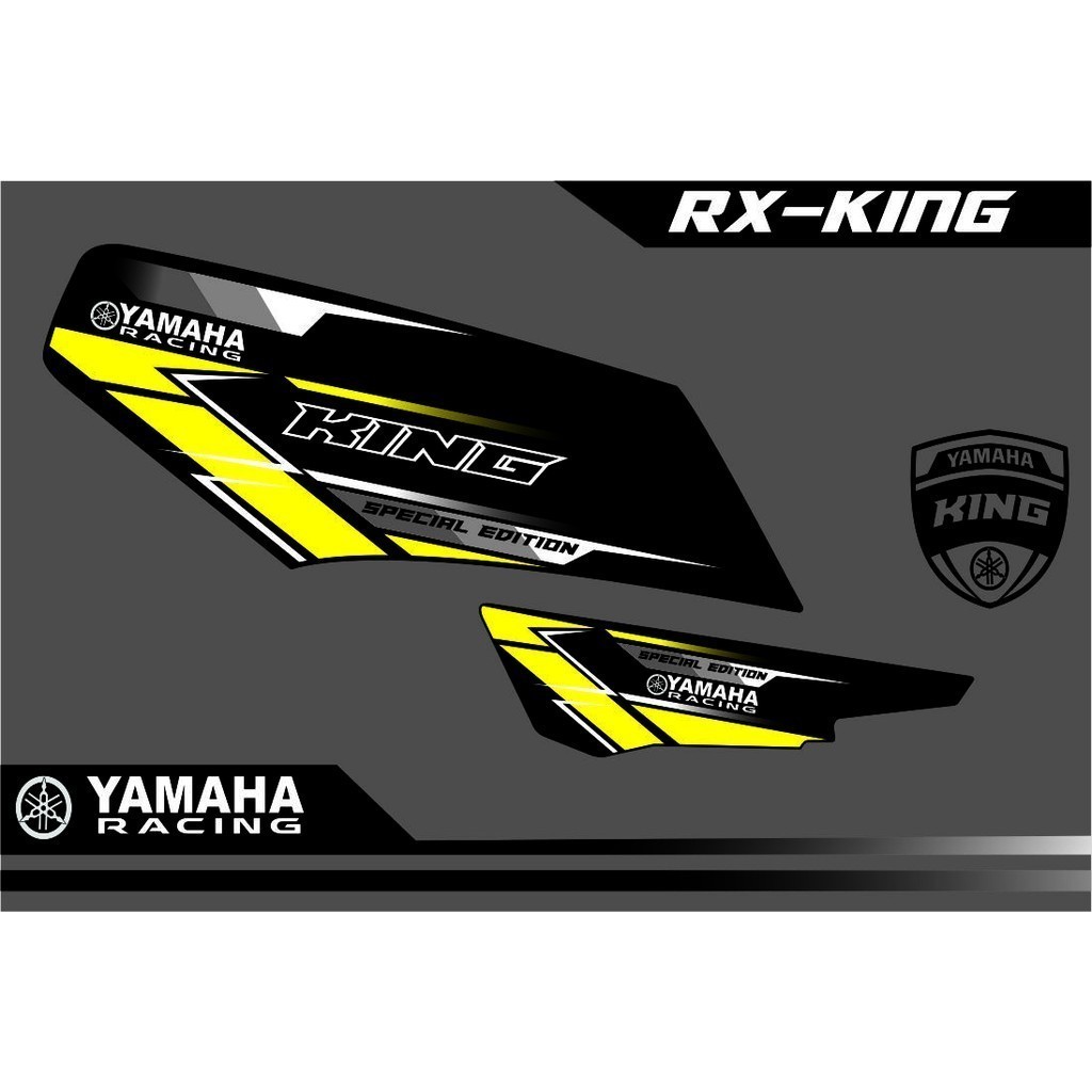 sticker RX KING SET HITAM KUNING VARIASI RX-KING STRIPING