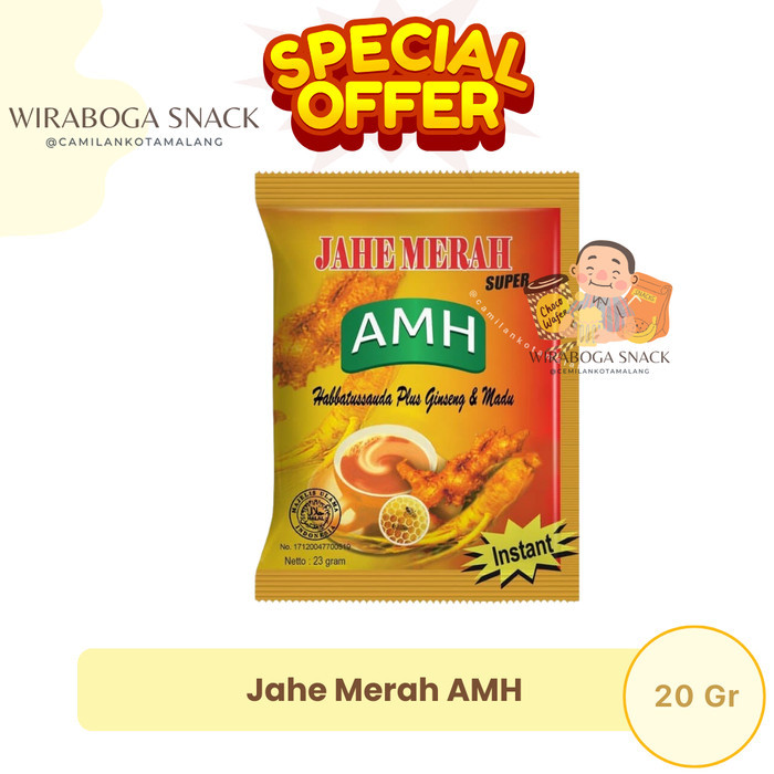 

Jahe Merah AMH Herbal Herbal Renteng Praktis @20Gr Habbatussauda