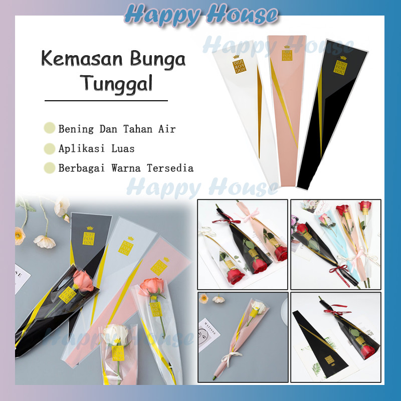 

Plastik Single Pembungkus Setangkai Bunga Flower Wrapping Clear