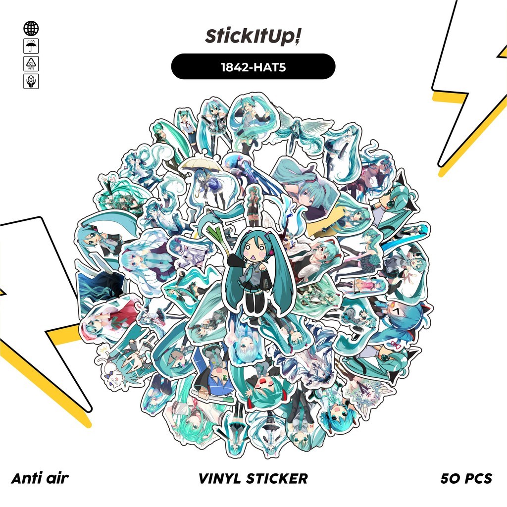 

COD✨ 50 Pcs Stiker MUSIC SERIES HATSUNE MIKU MIX 05 Lucu Anti Air Untuk Dekorasi Notebook Sepeda Skateboard Handphone DIY