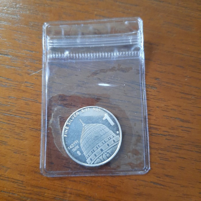 LOGAM MULIA KOIN PERAK MURNI 1 DIRHAM IMN ISLAMIC 3,11 GRAM FINE SILVER NABAWI LM (BS)