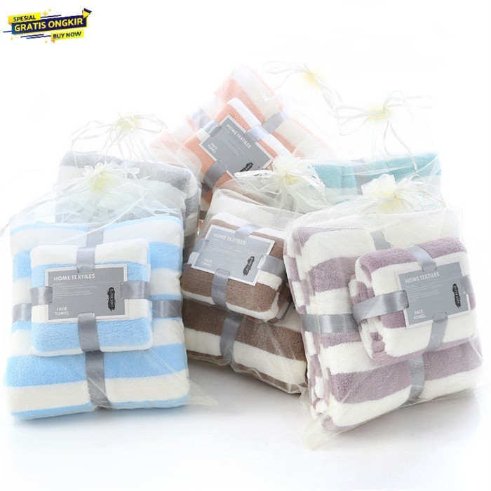 Paket Handuk Set 2in1 Handuk Mandi Dan Wajah microfiber Towel Handuk