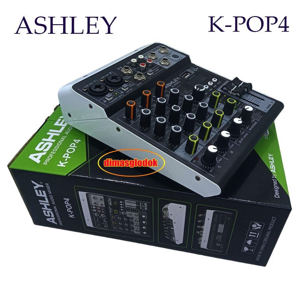 Mixer Audio ASHLEY K POP4 Original Mixer 4 chanel USB BLUETOOTH Sound Card ashley k pop4