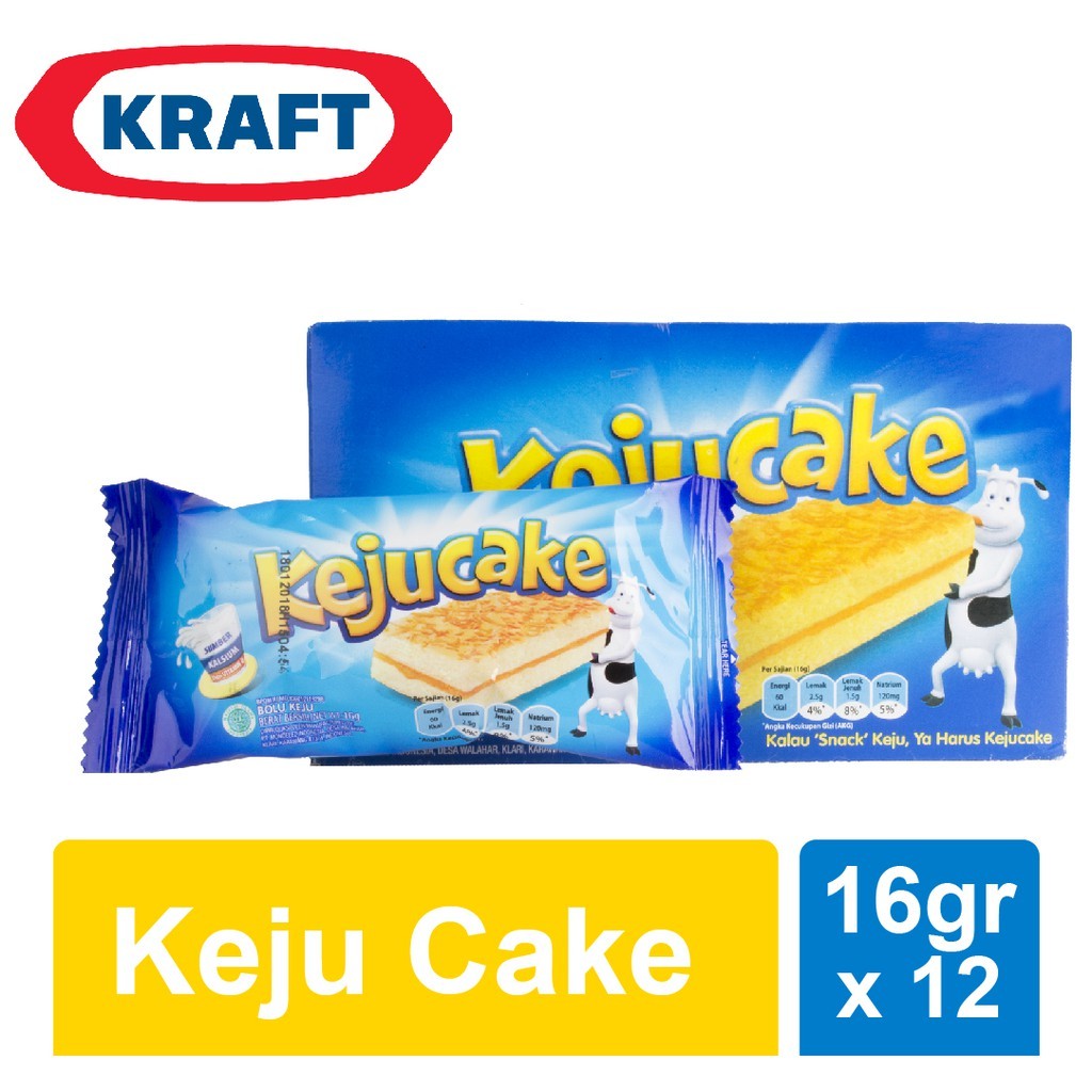 

Kraft Keju Cake Bolu Box 12x16gr - Kue Bolu Dengan Taburan Keju