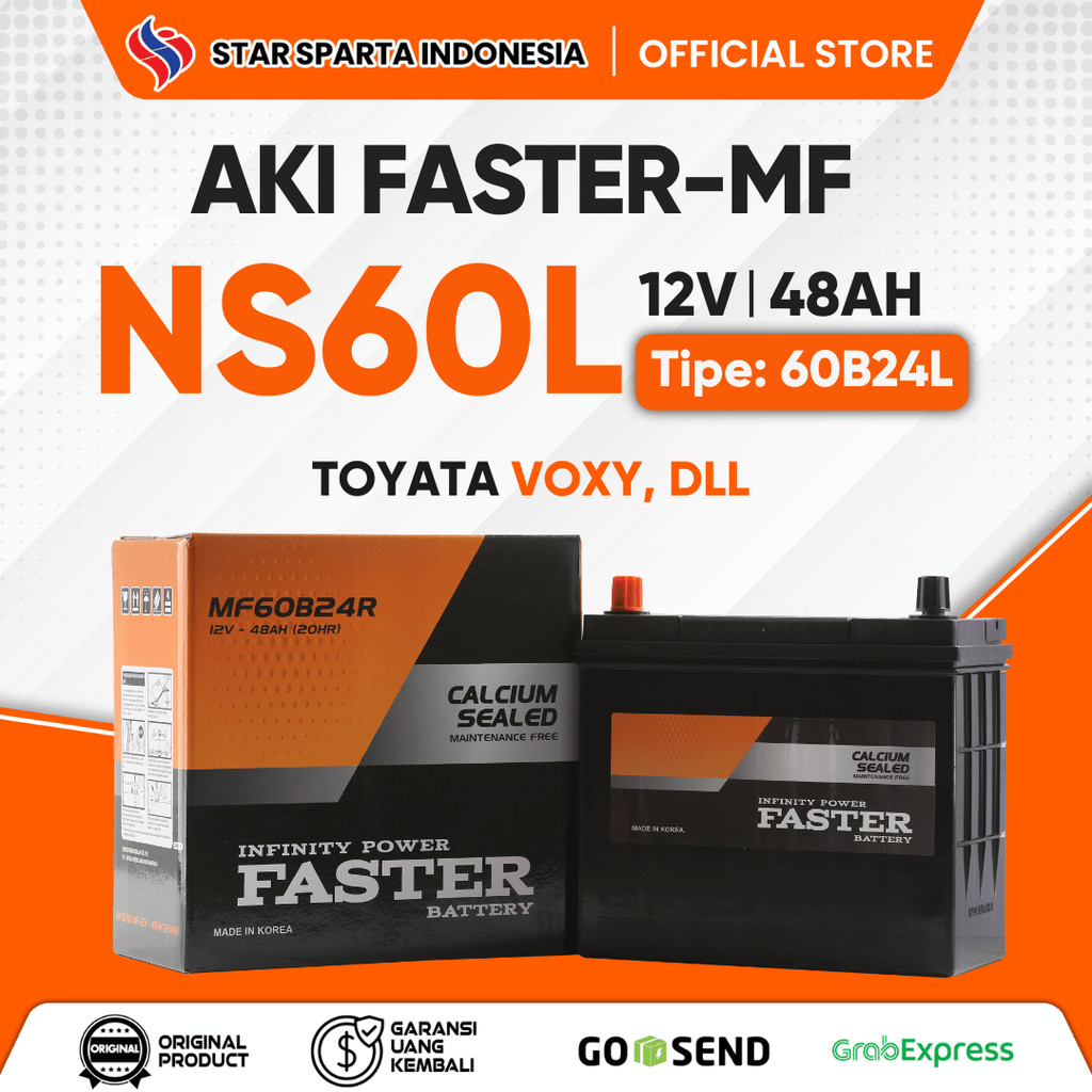 Faster MF - Aki NS60L 12V 48Ah Toyota Voxy