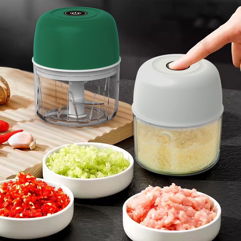 Electric Garlic Chopper Mini Electric Food Processor Portable Electric Vegetable Garlic Onion Meat C