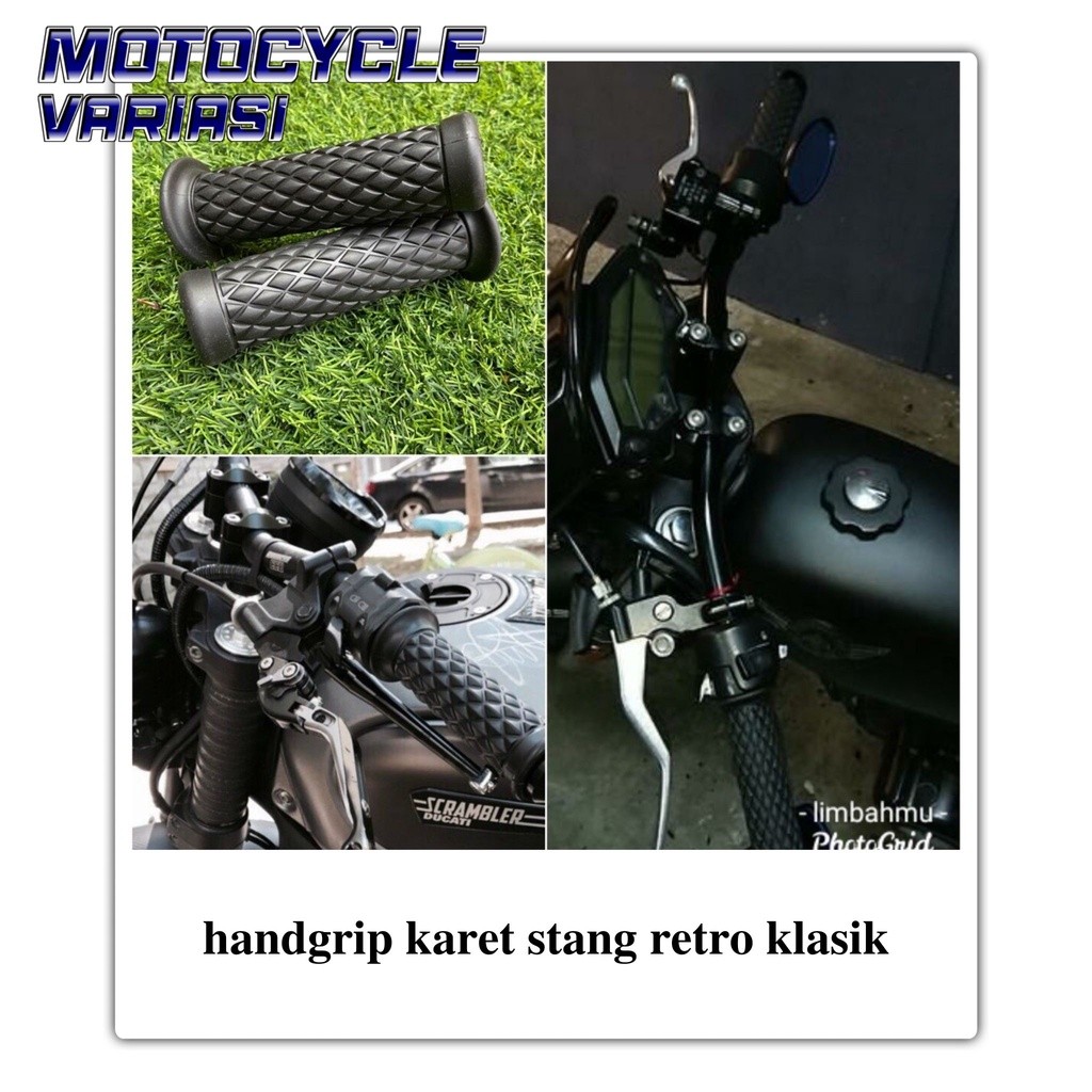 handgrip karet stang retro klasik motor  VESPA XSR W175 CB SCOOPY NMAX semua motor