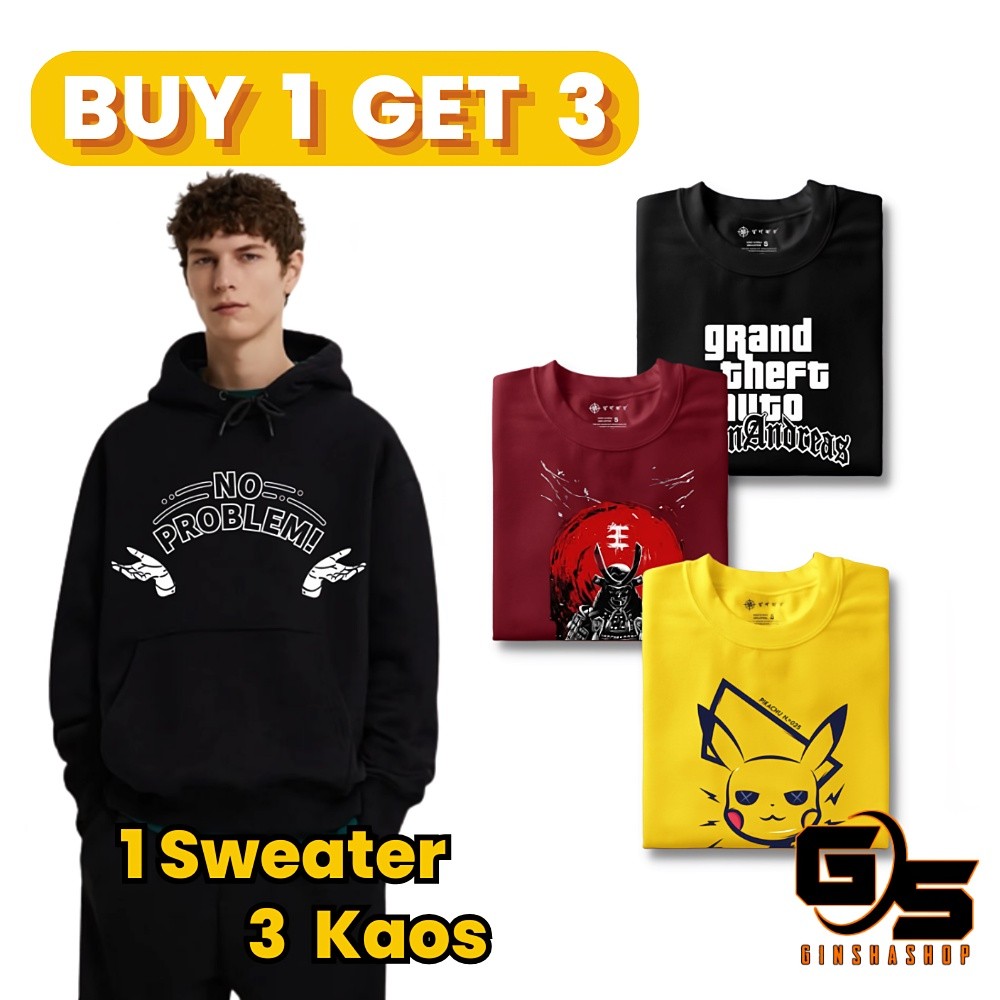 Switer Cwok terbaru 2023 Paket Hemat Kaos T Shirt Pria Dewasa Jaket Keren Sweater Hoodie Trendi Cowo