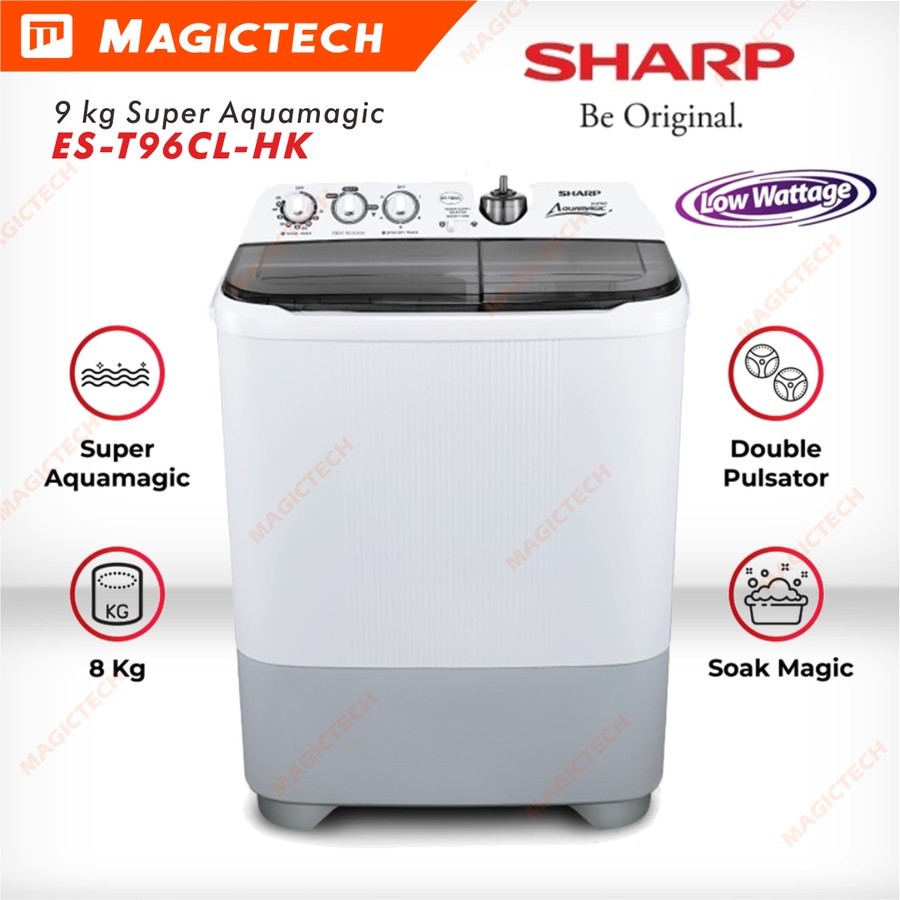 MESIN CUCI SHARP 9 KG ES-T96CL/EST96CL MANUAL 2 TABUNG SUPER AQUAMAGIC