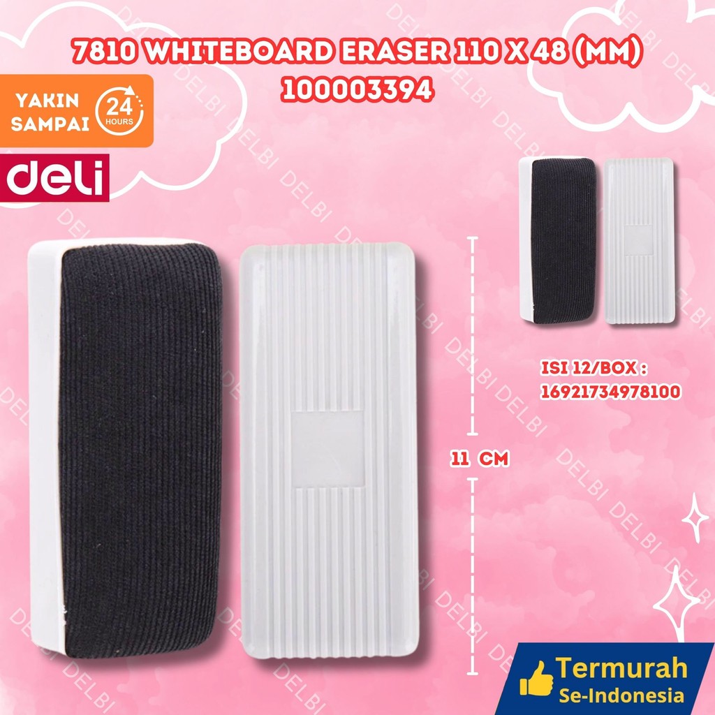 

Whiteboard Eraser Penghapus Papan Tulis Putih - Deli 7810 WHITEBOARD ERASER 110X48 MM