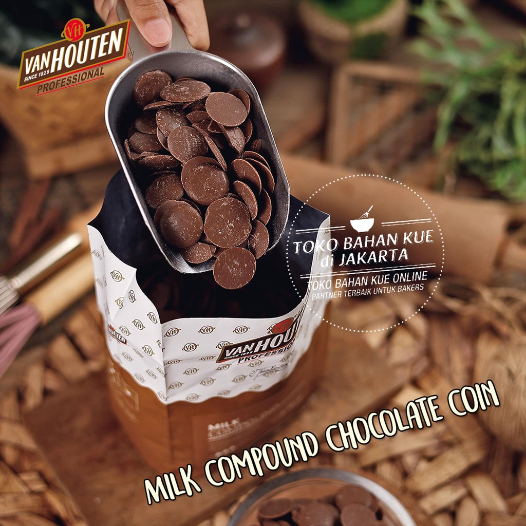 Van Houten 100gr Milk Compound Coin Professional Chocolate Baking