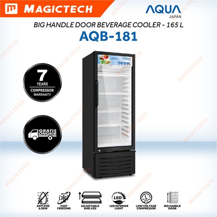 SHOWCASE AQUA AQB-181 DISPLAY COOLER 4 RAK - 165 L
