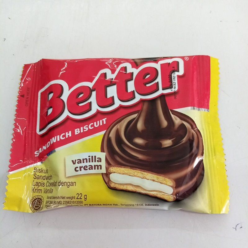 

Biskuit Better Sandwich Vanilla Cream 22 Gram