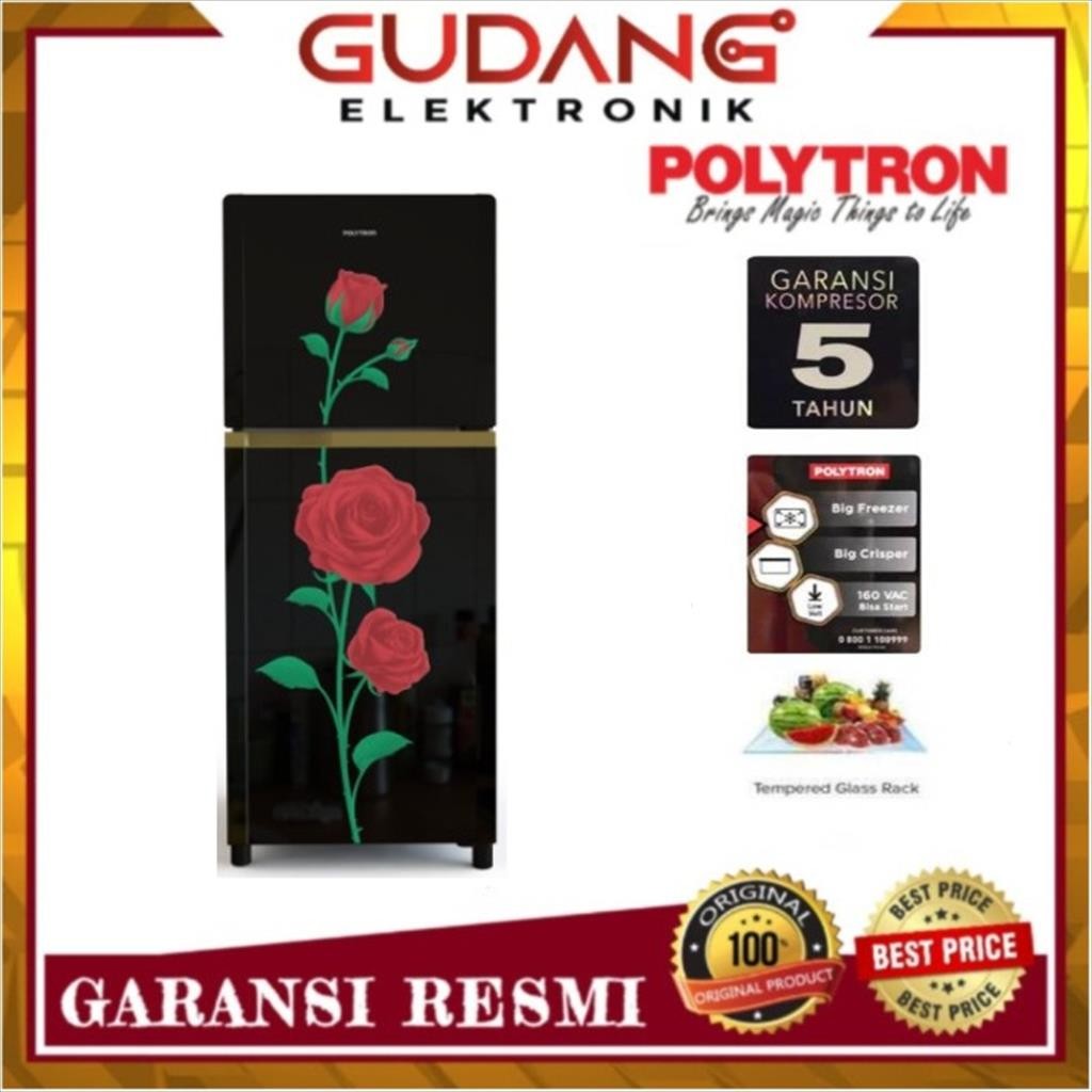 LEMARI ES 2 PINTU POLYTRON PRM 23 CRX KULKAS POLYTRON PRM-23CRX
