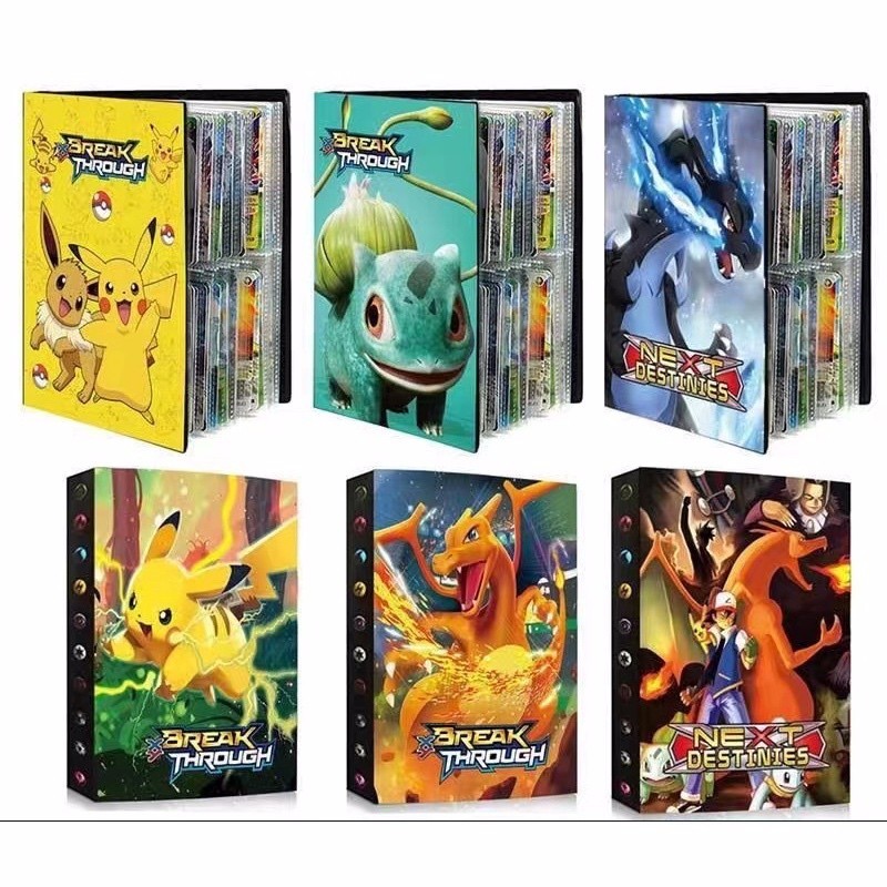 

240 / 432 Pcs Kartu Pokemon Map Album 4 Slot Penyimpanan Koleksi Buku Catatan Album Pokemon Book Cards Holder