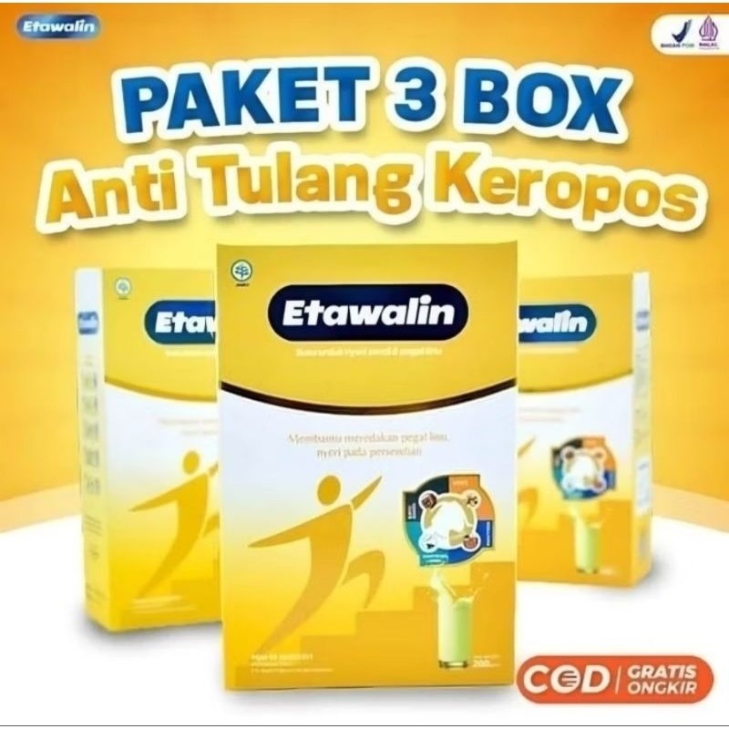 

Paket 3 Box Susu Etawalin Original - Atasi Asam Urat dan Nyeri Sendi Secara Alami Tanpa Efek Samping, Susu Memperkuat Kepadatan Tulang, Susu Meningkatkan Daya Tahan Tubuh, Susu Asam Urat, Susu Sendi, Susu Pegal Linu, Susu Asam Urat