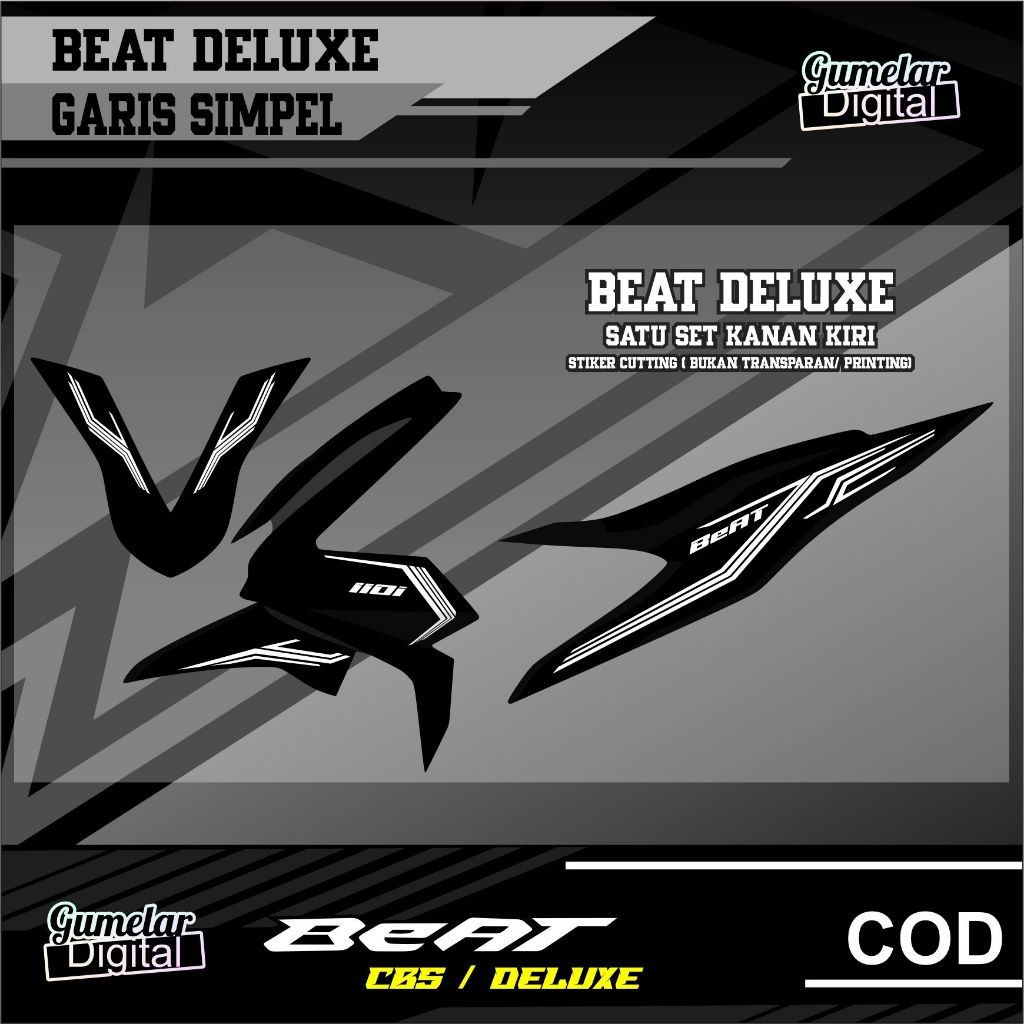 CUTTING STIKER STRIPING HONDA BEAT DELUXE BEAT STREET 2020 2021 2022 2023