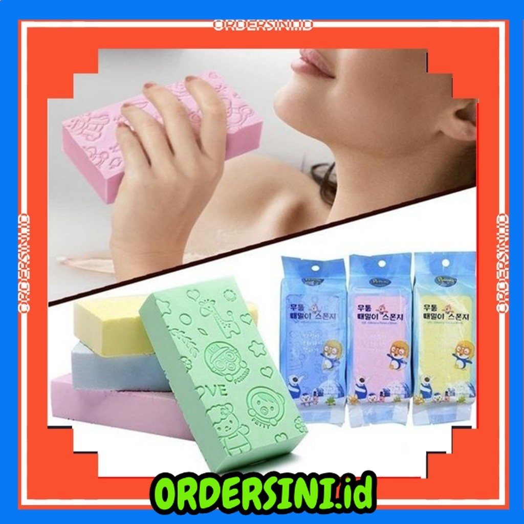 ODS Sponge Daki Spons Pengangkat Daki Spon Mandi Pororo Spons Ajaib Perontok Daki