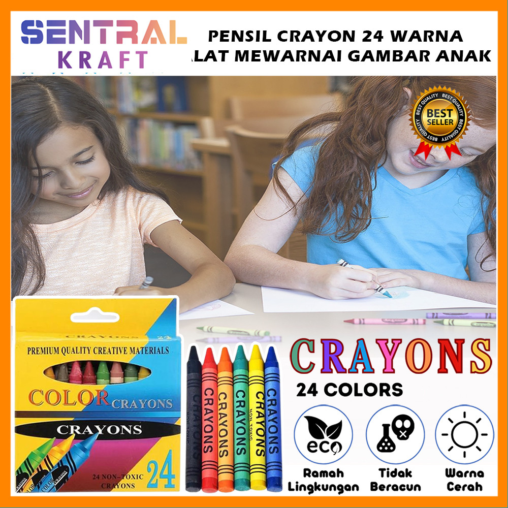 

Pensil Crayon Isi 24 Warna - Alat Menggambar Dan Mewarnai Set 24pcs Color Crayons Pencil 24in1 Krayon Hadiah Kado Ulang Tahun Anak Soubenir Goody Bag Gift Kids [SK]