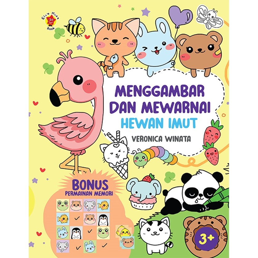 Buku Anak Menggambar Dan Mewarnai Hewan Imut