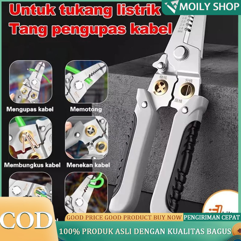 Tang Tukang Listrik Multifungsi Tang Dekrustasi Kabel Pengupas Kawat Multi Alat Tang Alat Perbaikan 