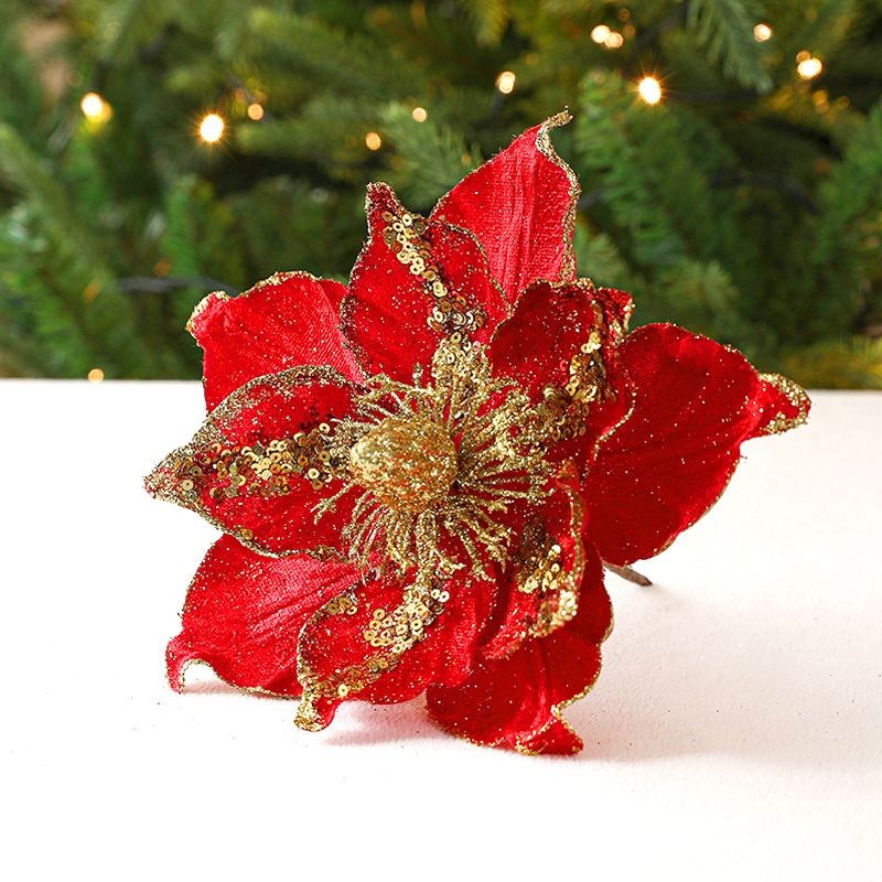 

Artificial Glitter Flowers Tree Decorations Home Fake Flowers Ornaments New Year Decorations
