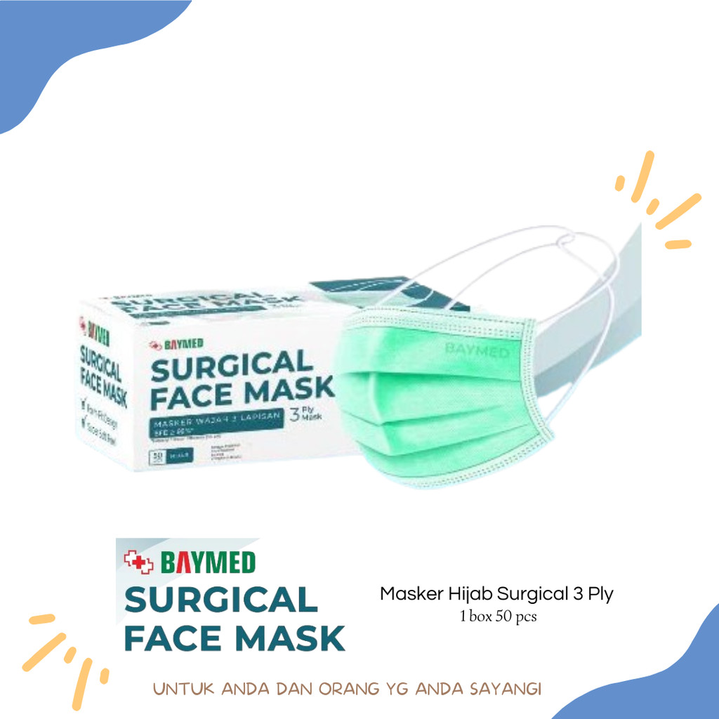 BAYMED MASKER HIJAB // Masker Hijab Surgical 3ply Baymed 50pcs
