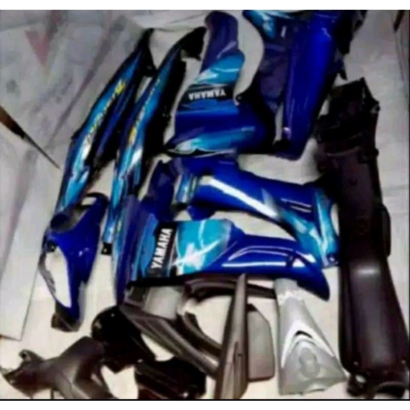 Full Set Body  bodi Kasar Halus Jupiter Z Burhan,Warna-Biru Hitam Silver A1