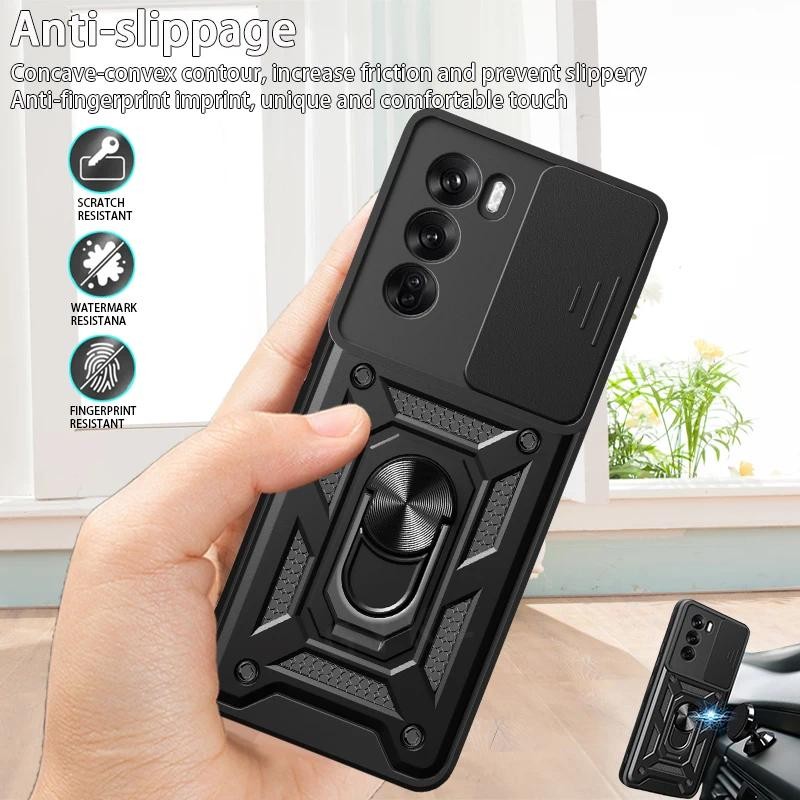 Casing HP OPPO Reno 12 Pro Handphone Case Slide Camera Protector Armor Phone Handphone Case Untuk OP