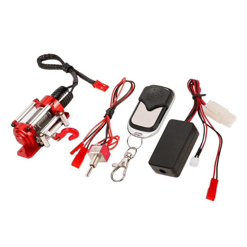 Metal Winch 1/10 Crawler Winch Wireless Remote Controller Receiver For 1/10 RC Crawler Truck Axial R