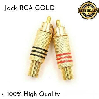 Jack RCA Gold Emas Set Sepasang Premium Quality Audio Konektor Rca Male Merah Hitam Audio