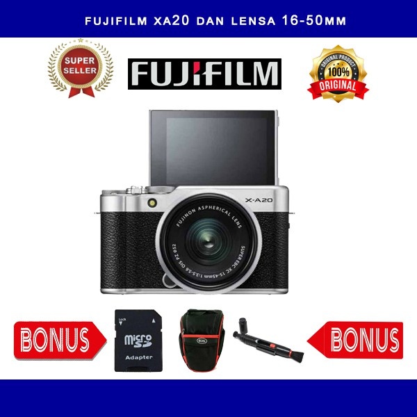 Mirrorless FUJIFILM XA20 Dan Lensa Siap Pakai Kamera Vlog Kamera Second