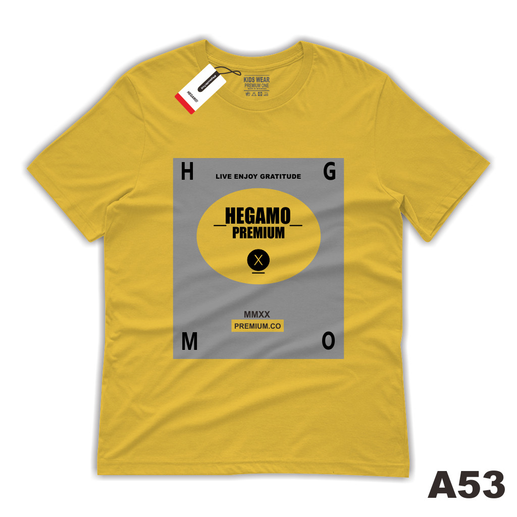 HEGAMOKids Baju Kaos Anak distro Laki Laki 1-12 tahun Warna mustard bahan katun premium distro | HGM