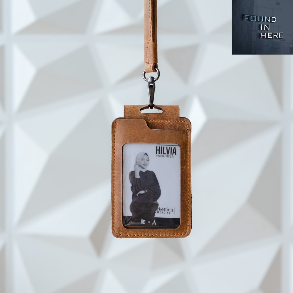 

PPROMO HOT TERMURAH!! / Alona Leather Id card Name Tag Kulit Sapi Asli Berly landyard Papan Nama Model Kalung
