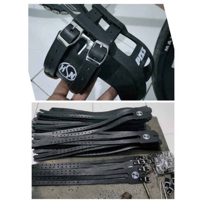 Leather Strap Double Gate HSN untuk toeclip fixie atau fixed gear