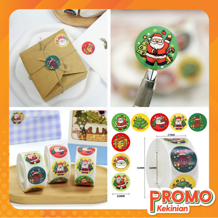 

Promo Kekinian - 6464 Stiker Label Kemas Hampers / 500 PCS Stiker Packing Natal