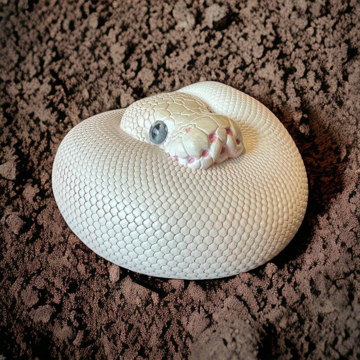 Ball Python Leucistic - Python Regius Resin Animal Heavenly Body